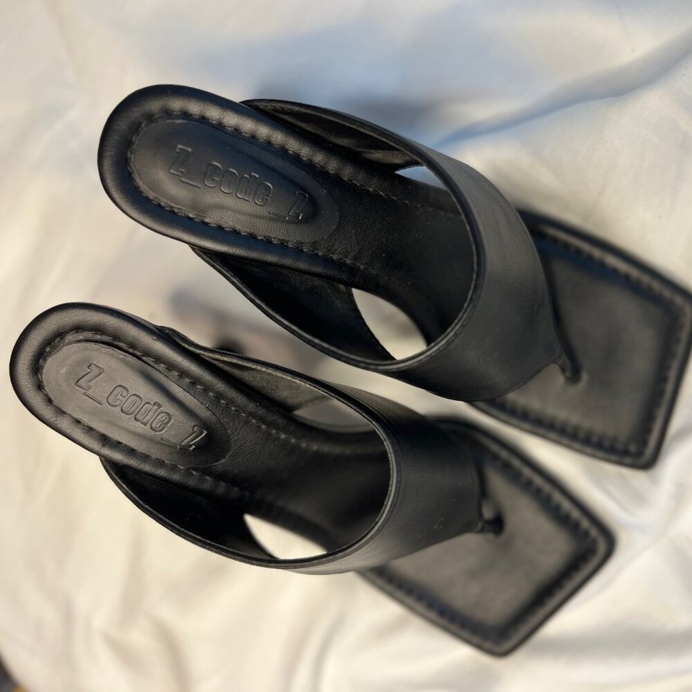 Black Sandal Heels - Size 7.5